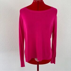 Zara Hot Pink Scoop Neck Lightweight Sweater